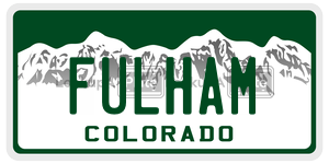 FULHAM  license plate in CO