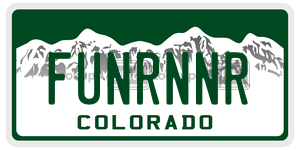 FUNRNNR  license plate in CO