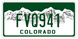 FVQ941  license plate in CO