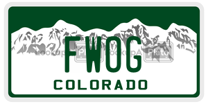 FWOG  license plate in CO