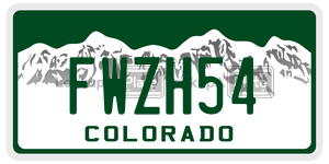 FWZH54  license plate in CO