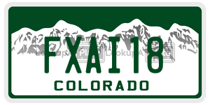 FXAI18  license plate in CO