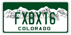 FXBX16  license plate in CO