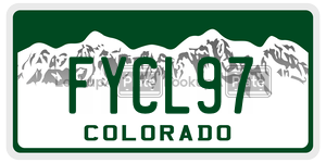 FYCL97  license plate in CO