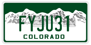 FYJU31  license plate in CO