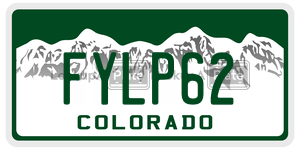FYLP62  license plate in CO