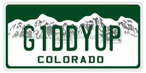 G1DDYUP  license plate in CO
