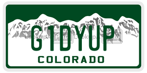 G1DYUP  license plate in CO
