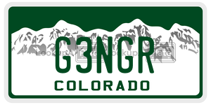G3NGR  license plate in CO