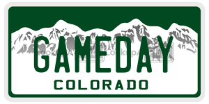 GAMEDAY  license plate in CO