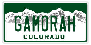 GAMORAH  license plate in CO