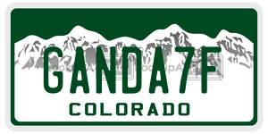 GANDA7F  license plate in CO