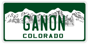 GANON  license plate in CO