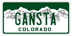GANSTA  license plate in CO