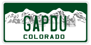 GAPDU  license plate in CO