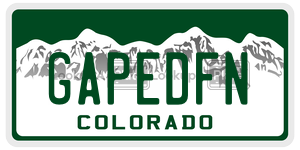 GAPEDFN  license plate in CO