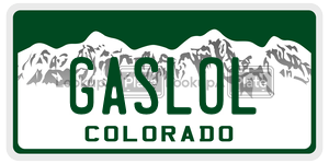GASLOL license plate in Colorado