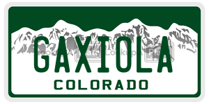 GAXIOLA license plate in Colorado
