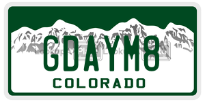 GDAYM8 license plate in Colorado