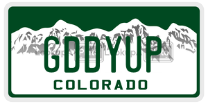 GDDYUP  license plate in CO