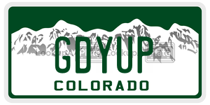 GDYUP  license plate in CO