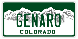 GENARO license plate in Colorado