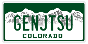 GENJTSU  license plate in CO