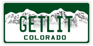 GETLIT  license plate in CO