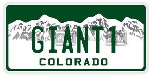 GIANT1  license plate in CO