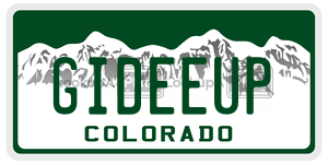 GIDEEUP  license plate in CO