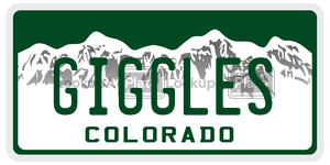 GIGGLES  license plate in CO