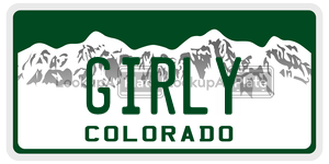 GIRLY  license plate in CO
