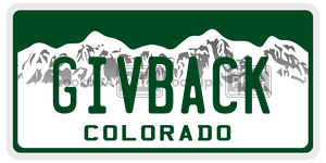 GIVBACK  license plate in CO
