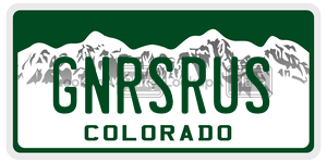 GNRSRUS  license plate in CO