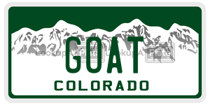 GOAT  license plate in CO