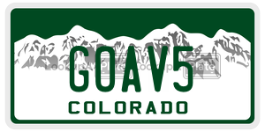 GOAV5 license plate in Colorado