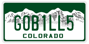 GOB1LL5  license plate in CO