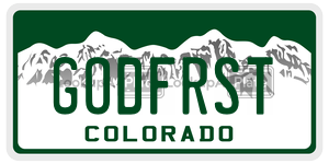 GODFRST  license plate in CO