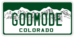 GODMODE  license plate in CO