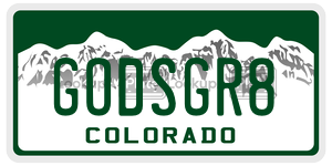 GODSGR8 license plate in Colorado