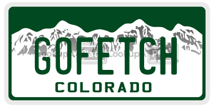 GOFETCH  license plate in CO