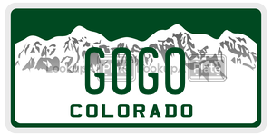 GOGO  license plate in CO