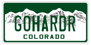 GOHARDR license plate in Colorado