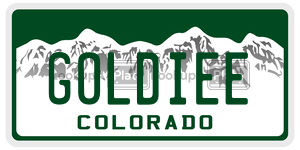 GOLDIEE  license plate in CO