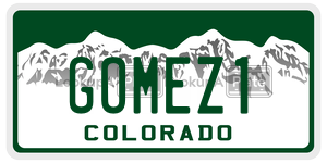 GOMEZ1  license plate in CO