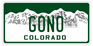 GONO  license plate in CO