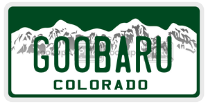 GOOBARU  license plate in CO