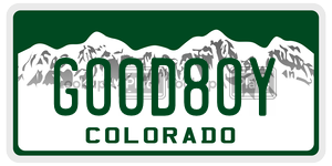 GOOD8OY  license plate in CO