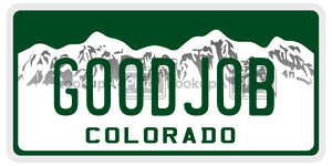 GOODJOB  license plate in CO