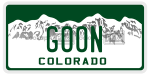 GOON  license plate in CO